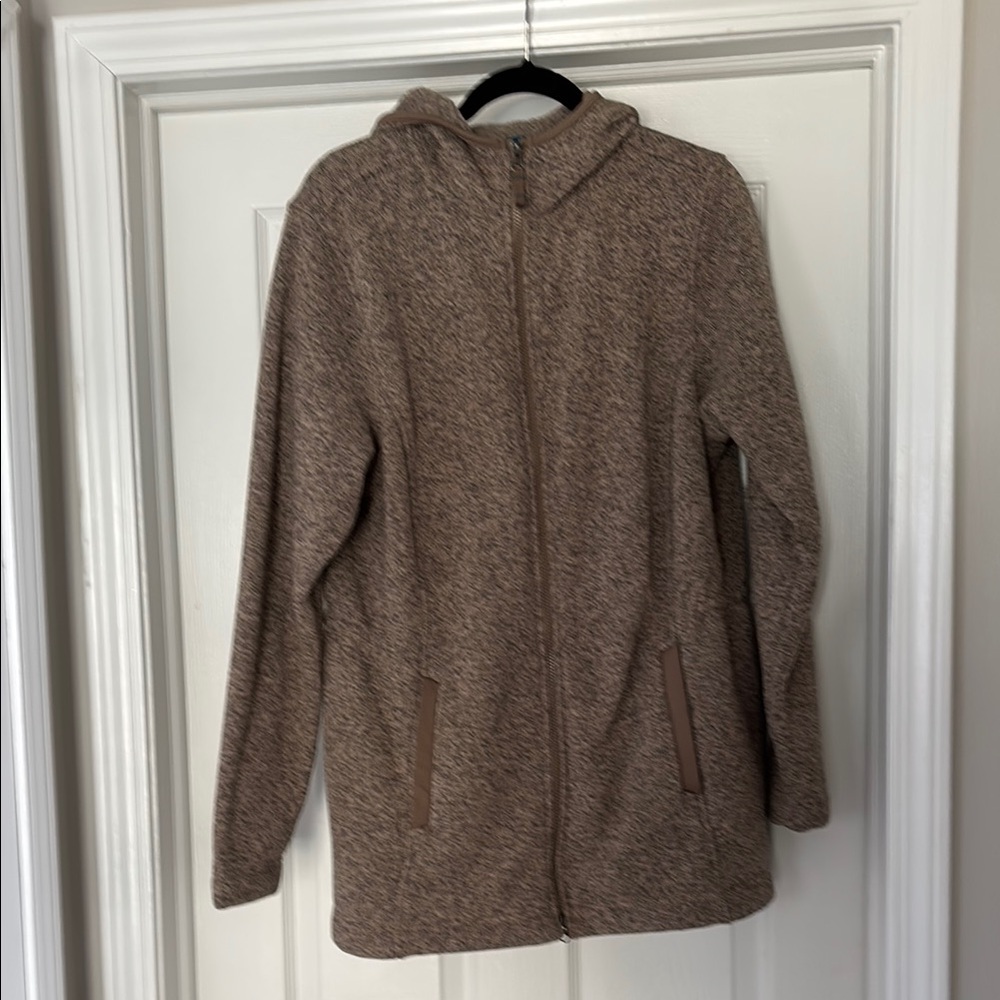 Lands' End Brown Teddy Jacket with Hood